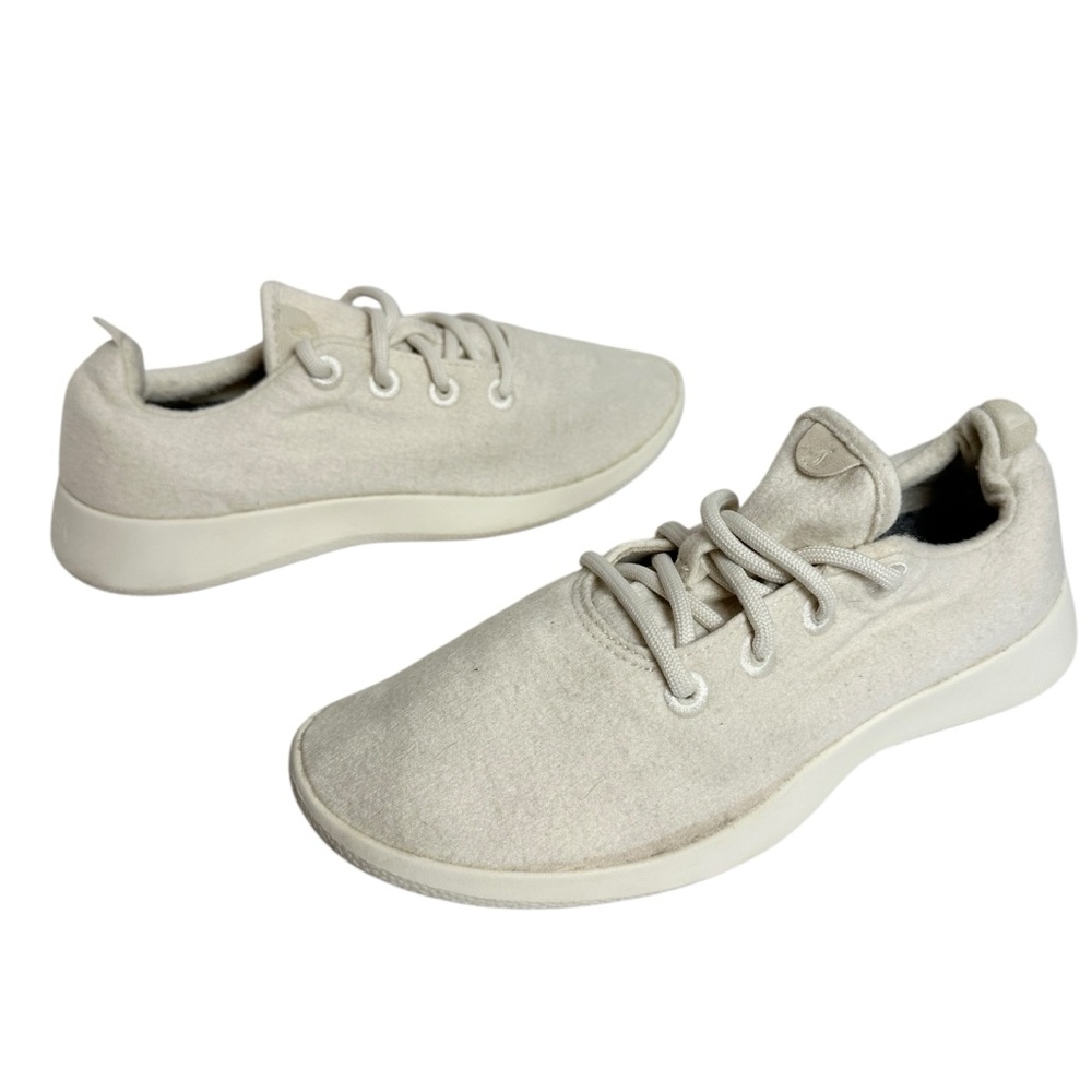ALLBIRDS Wool Runner Sneakers in Natural White Cream Merino Wool Womens Size 9 - Picture 2 of 14